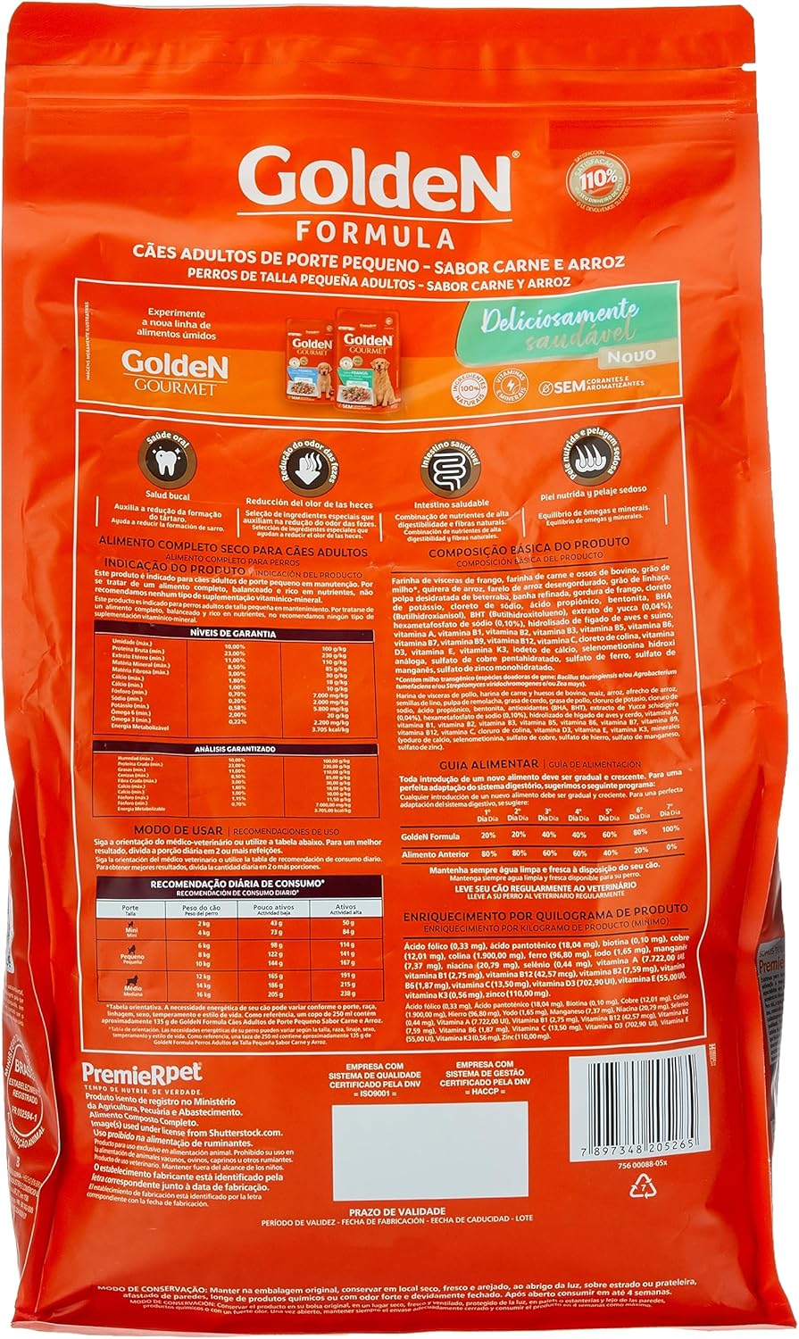 GoldeN Formula Cães Adultos Porte Pequeno Carne e Arroz 4
