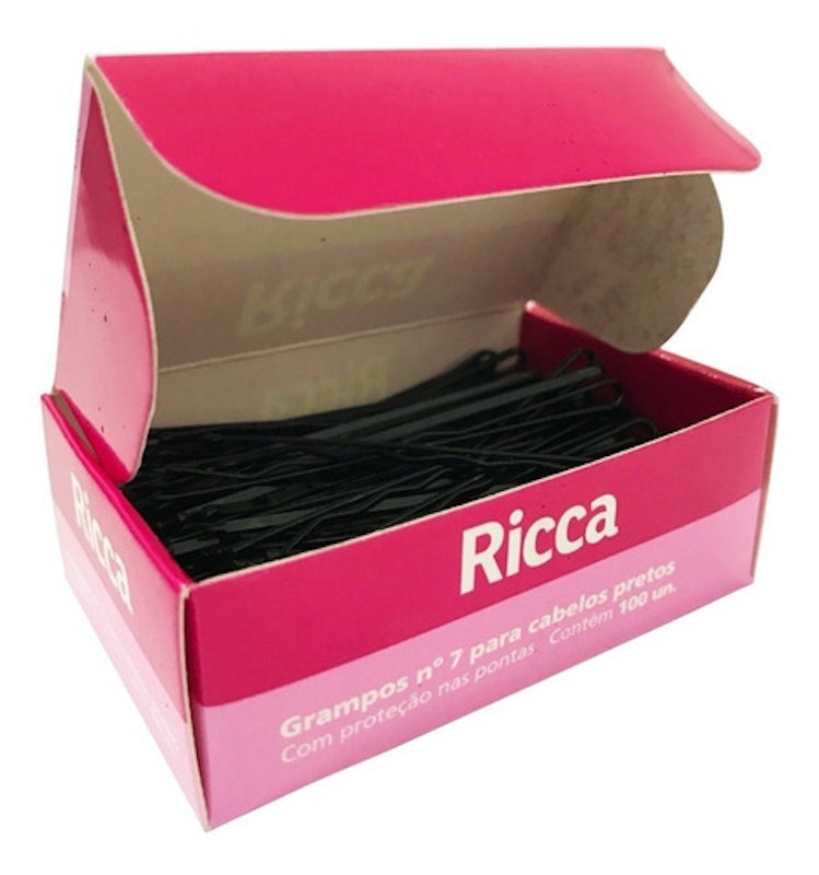 Grampo para Cabelo 100 un. Preto Nº 7 Ricca 1