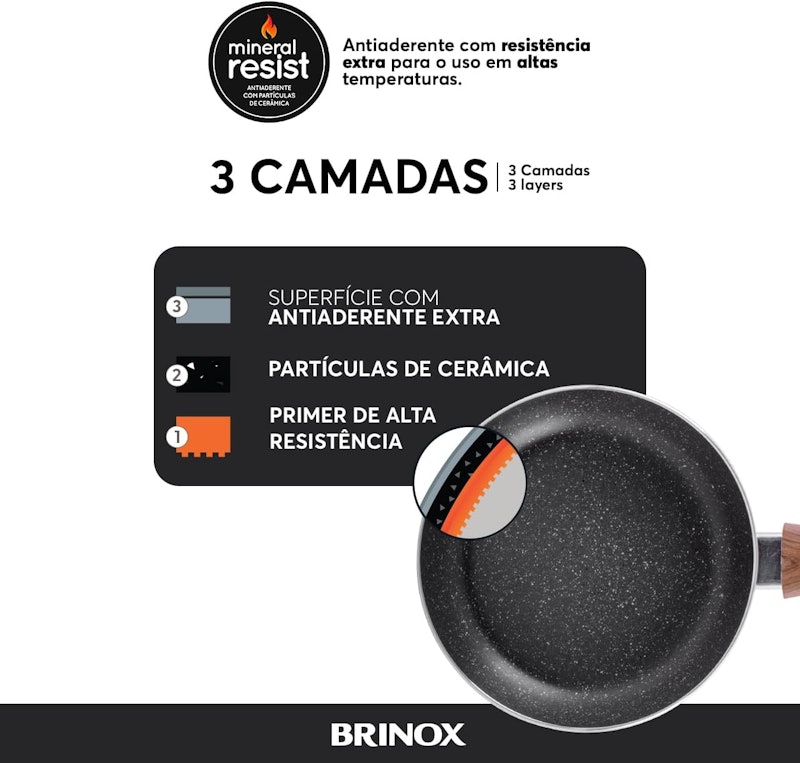 Jogo de Panelas Brinox Antiaderente Ceramic Life 5 Peças Smart Plus com Indução 3