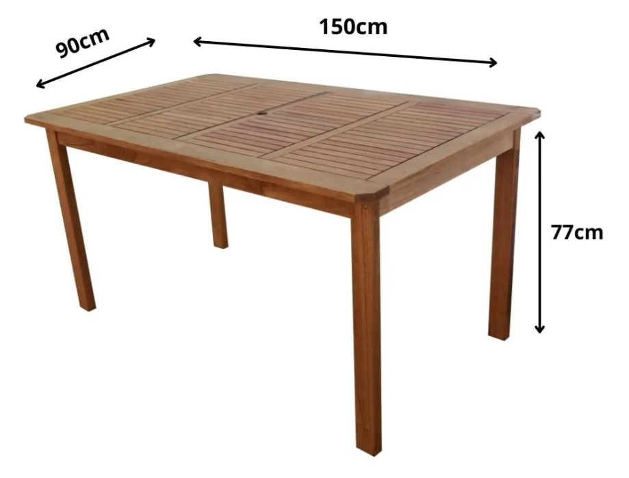 Mesa para Jardim Madeira Maciça Retangular West  3