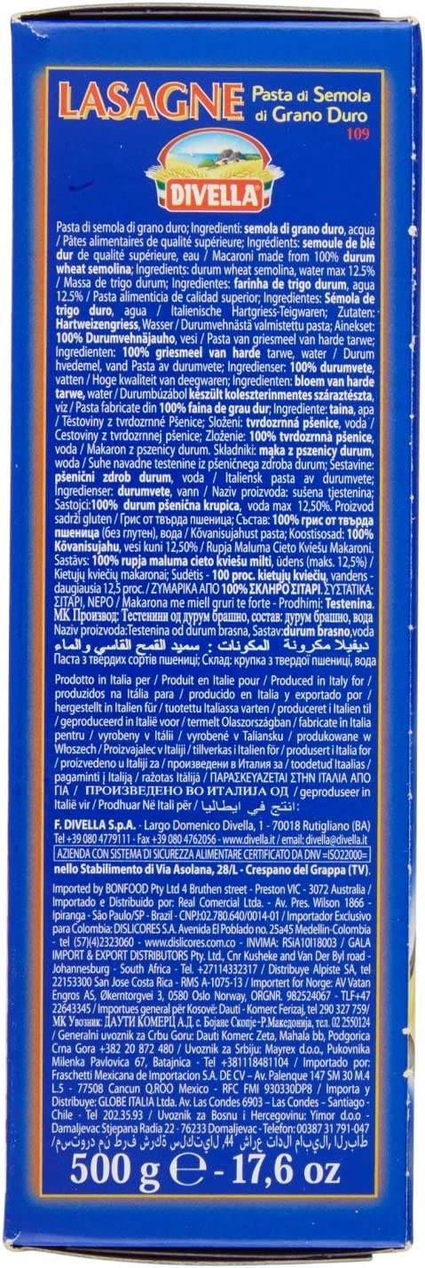 Lasagne di Semola 109 Divella 3