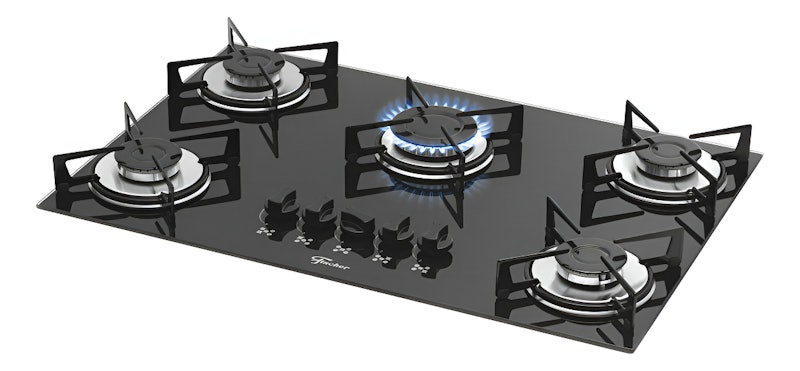 Cooktop a Gás Fischer 5 Bocas Mesa Vidro 1