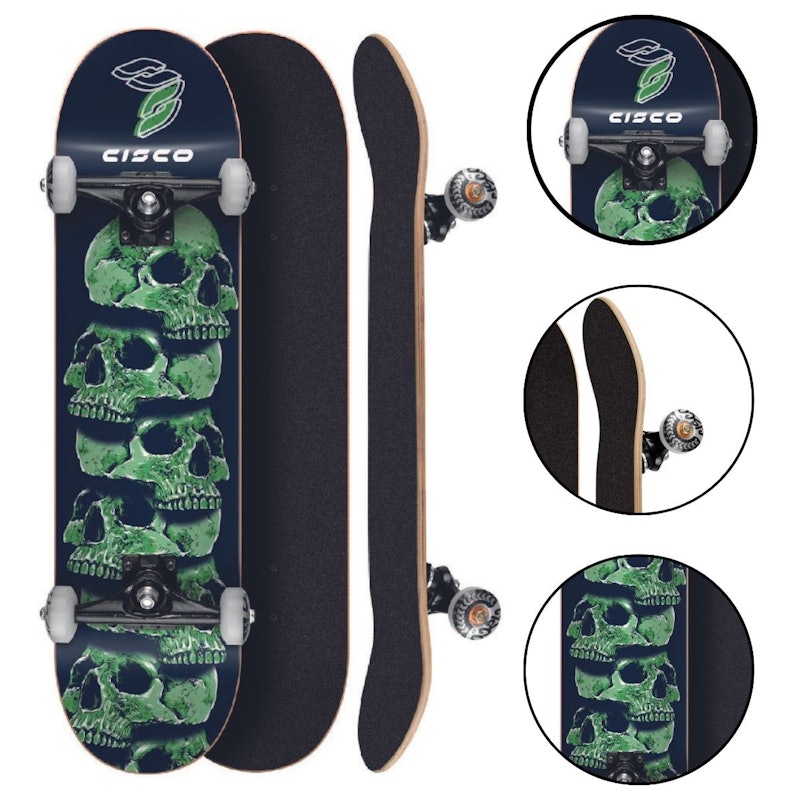 Skate Montado Profissional Cisco Skull Green 7.75" - Abec 7 2