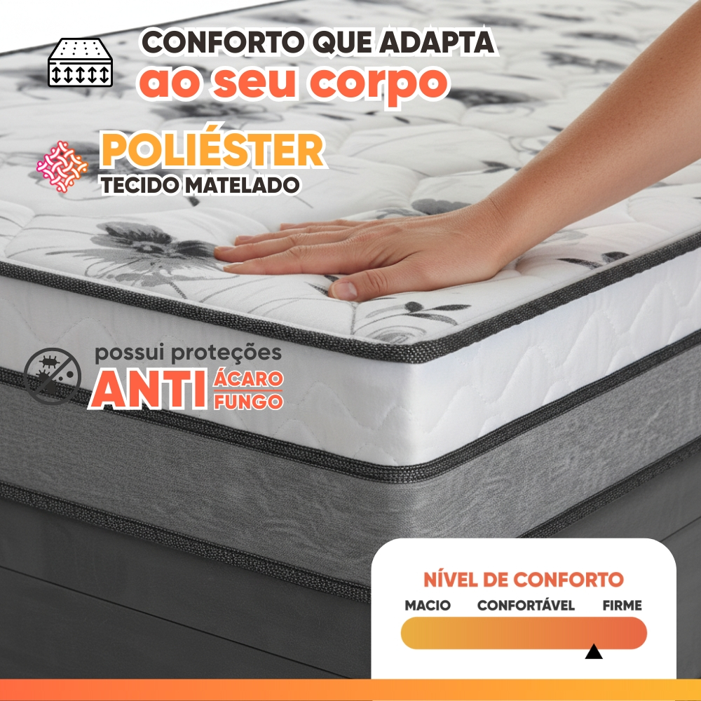 Cama Bibox Baú com Colchão Fort Solteiro e Cama Auxiliar Conjugada Bela 5