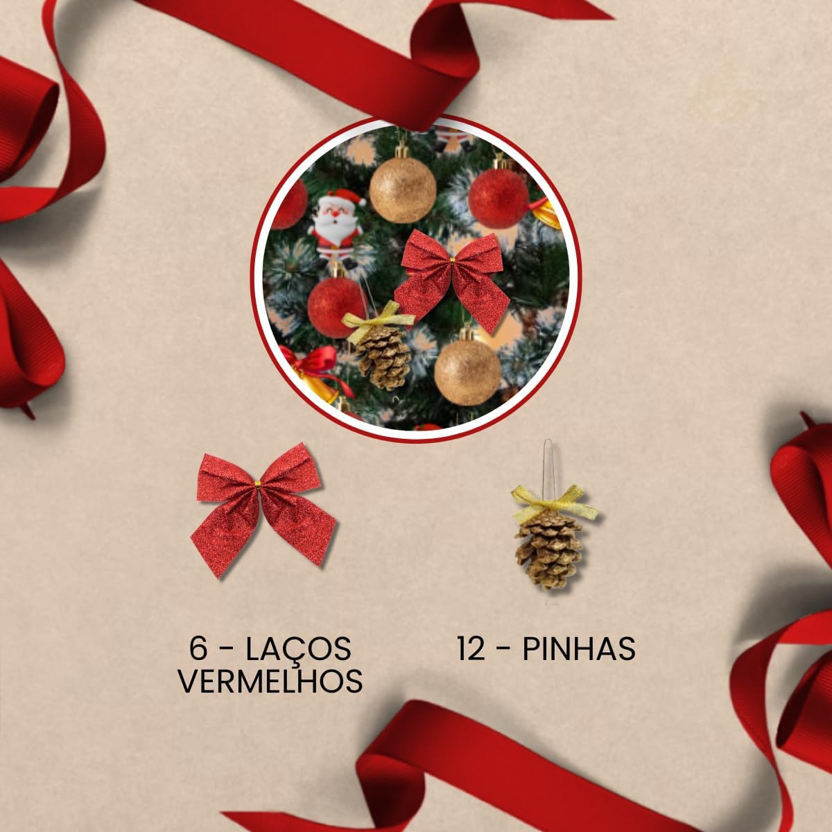 Kit 84 Enfeites de Natal Completo 5
