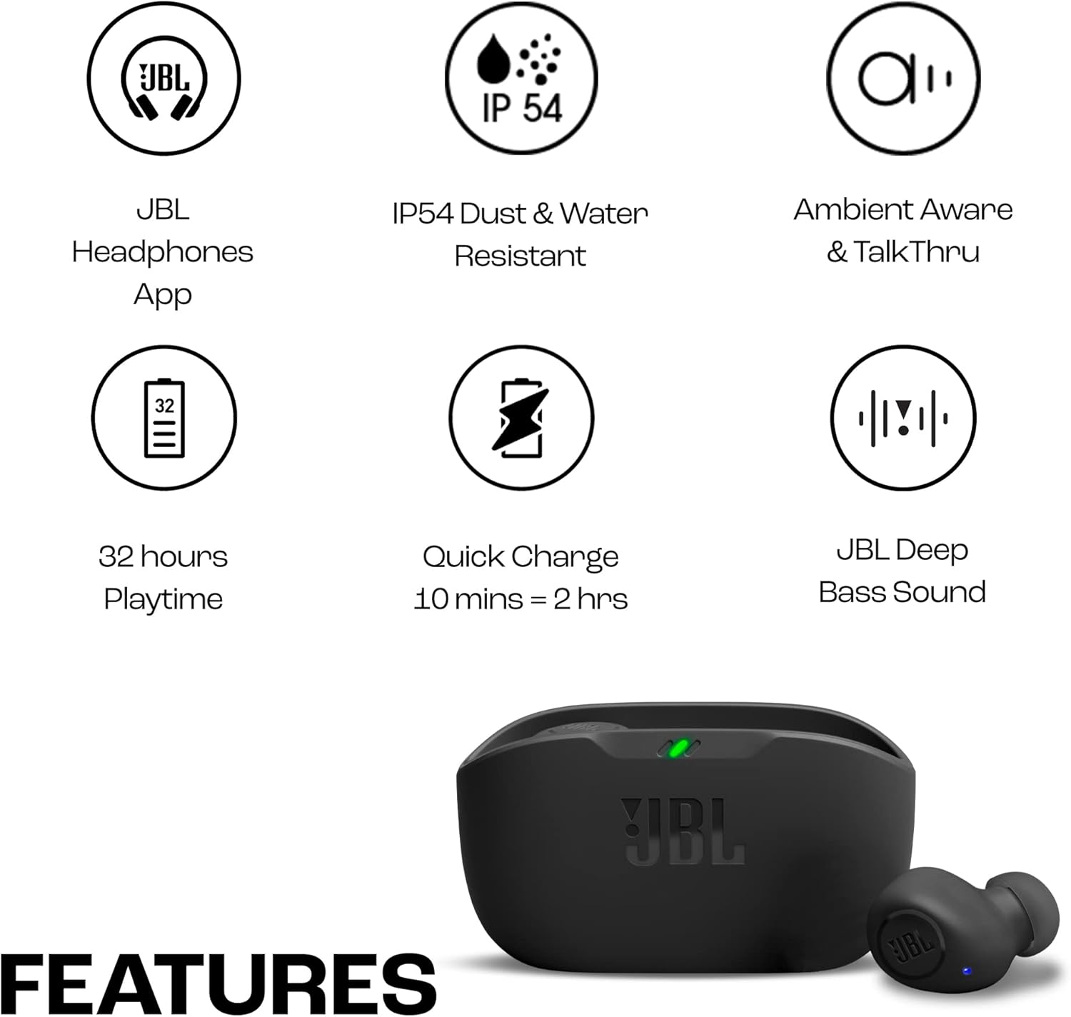 JBL Wave Buds (Preto) 2