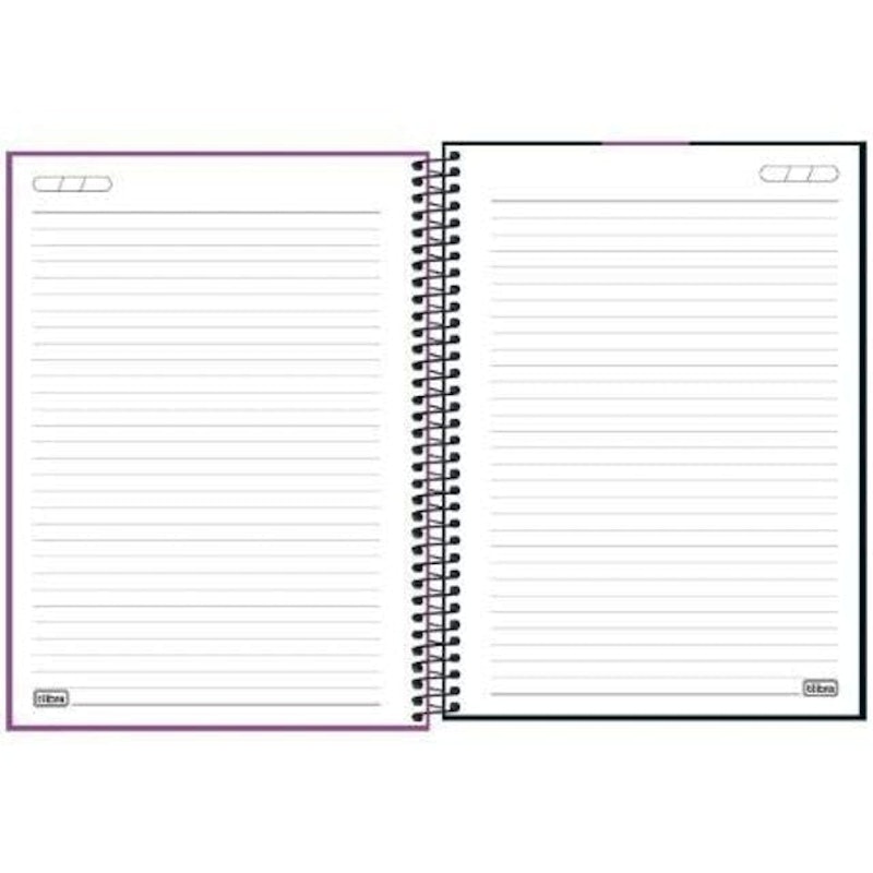 Caderno Espiral Capa Plástica Universitário 10 Matérias Neon Branco 2