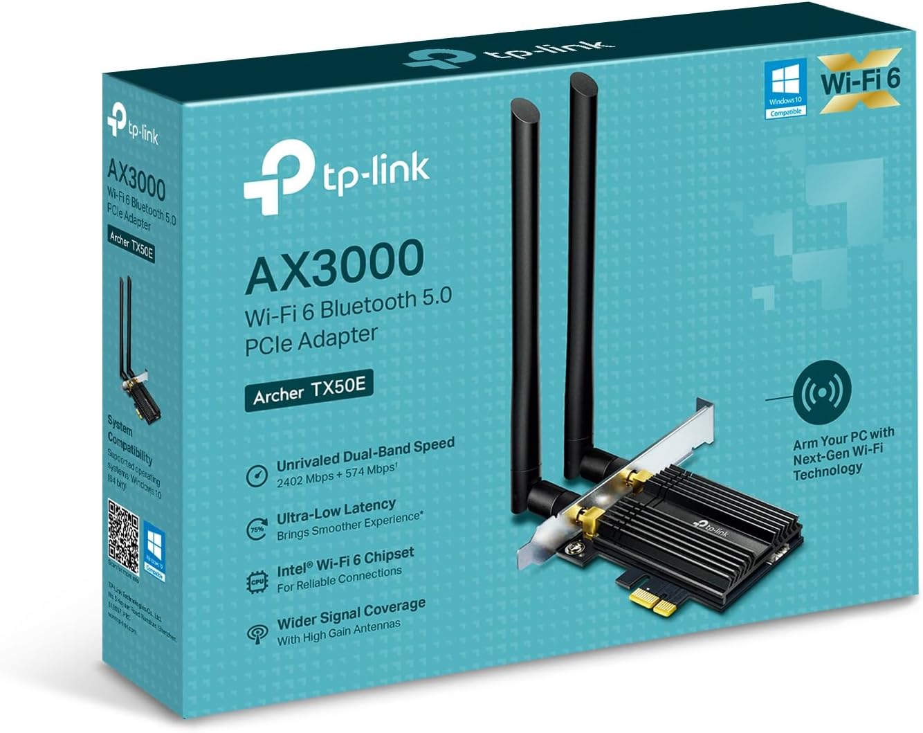 Adaptador PCIe AX3000 Wi-Fi 6 Bluetooth 5.2 2
