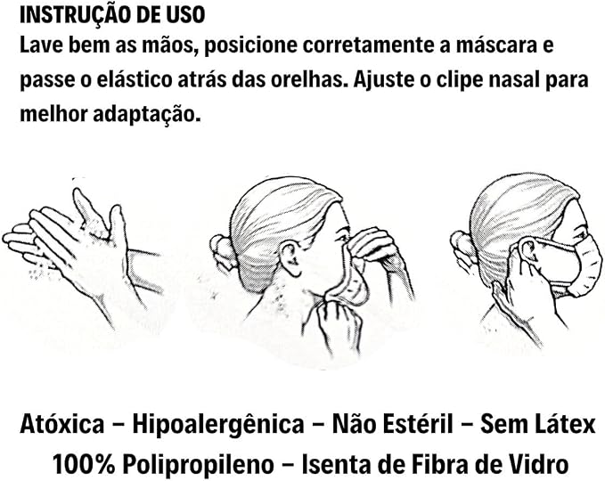 Máscara Tripla TNT com Elástico 4