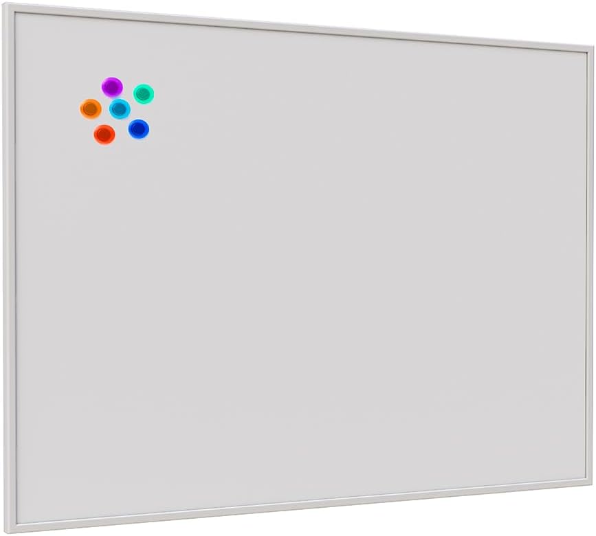 Quadro Branco Aço Magnético Moldura Fit Branco 1