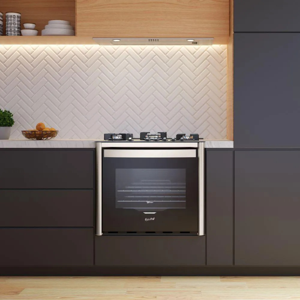 Fogão de Embutir Fischer 5 Bocas Tripla Chama Gran Cheff com Grill 5