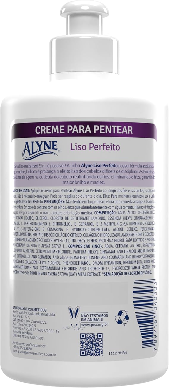 Creme para Pentear Liso Perfeito Alyne 3