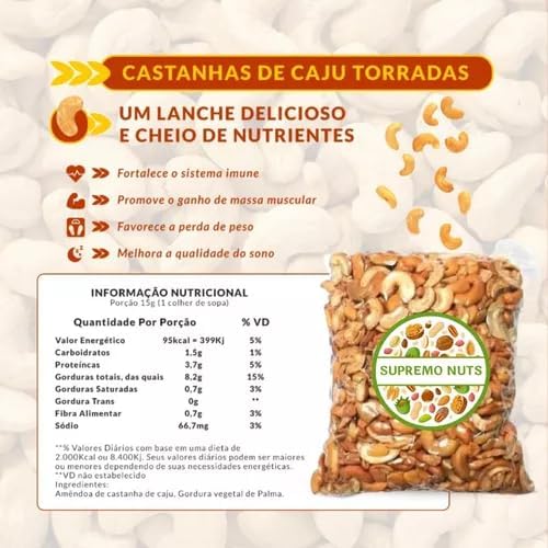 Castanha de Caju Torradas em Bandas com Sal 2