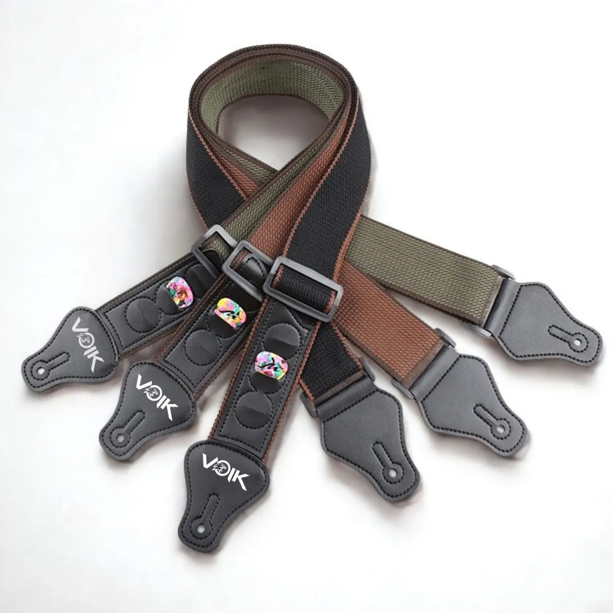 Correia p/ Guitarra Violão c/ Porta Palheta Voik VCPP-13 2