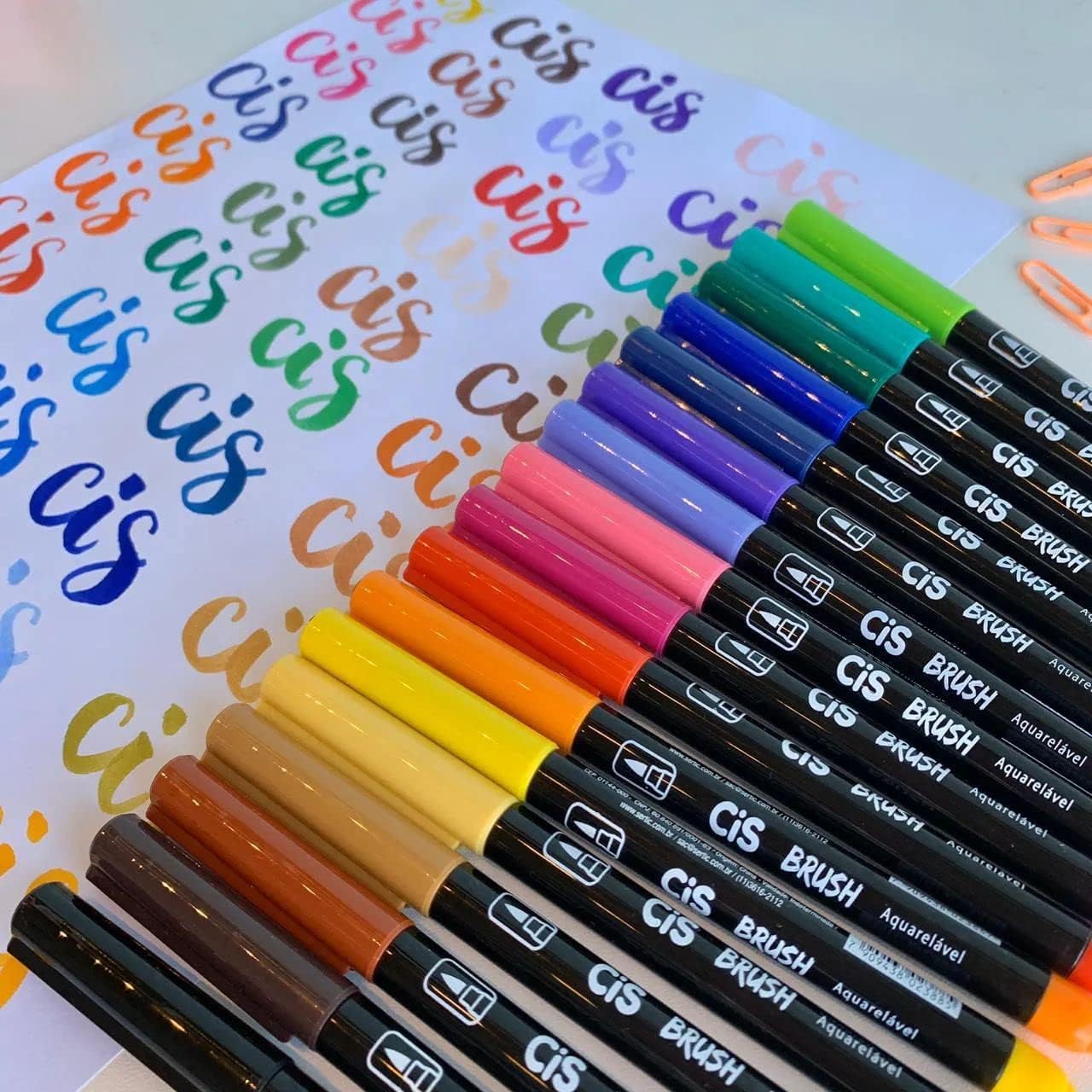 Caneta Pincel Cis Brush Aquarelável com 12 Cores 4