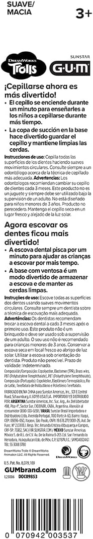 Escova Dental Infantil Trolls com Luz Piscante Timer Light 2