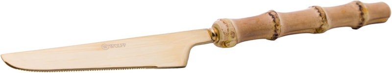 Faqueiro 12 Peças com Cabo de Bambu Tulum Dourado Aço Inox Wolff 5
