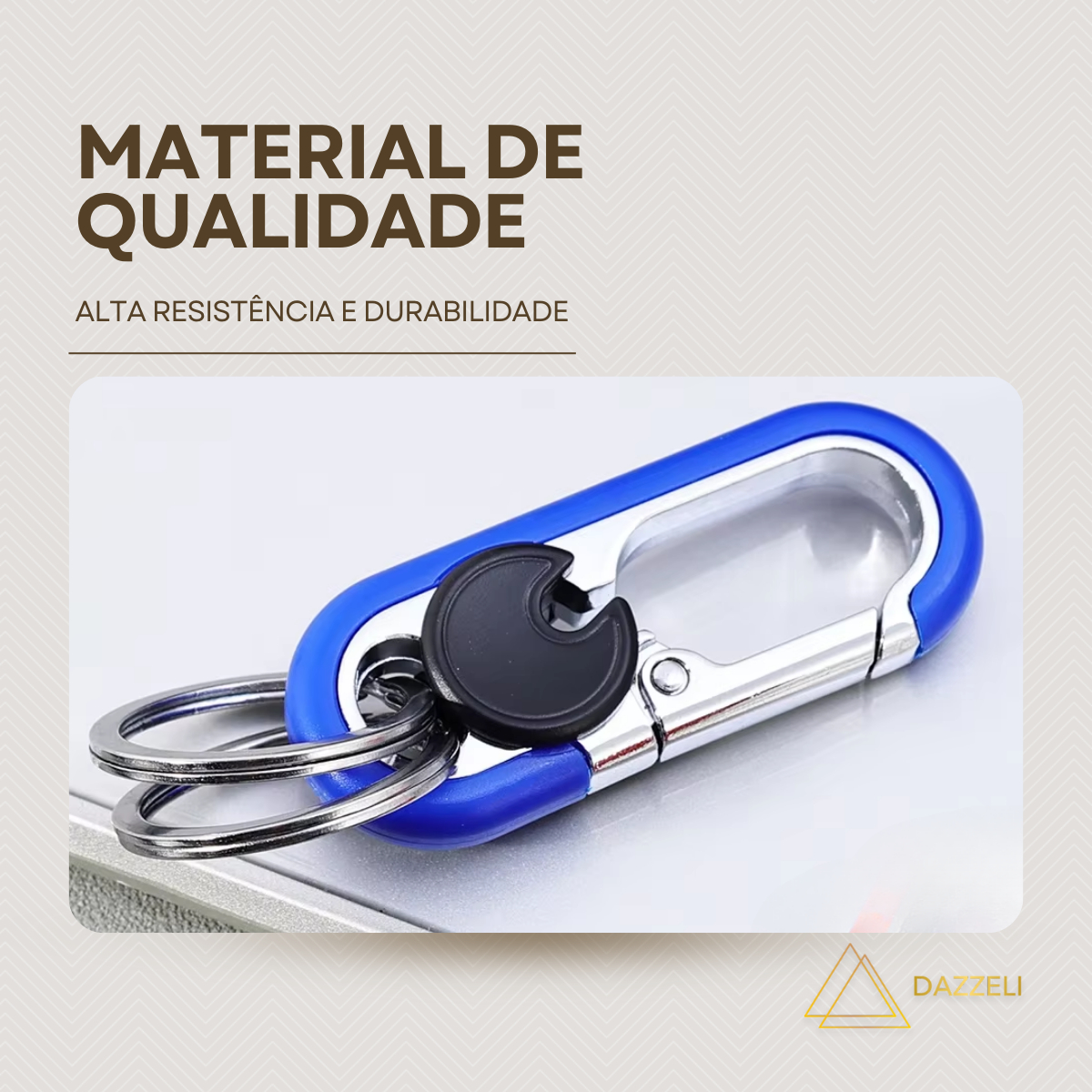 Chaveiro Mosquetão Metal Gancho com Argola 4