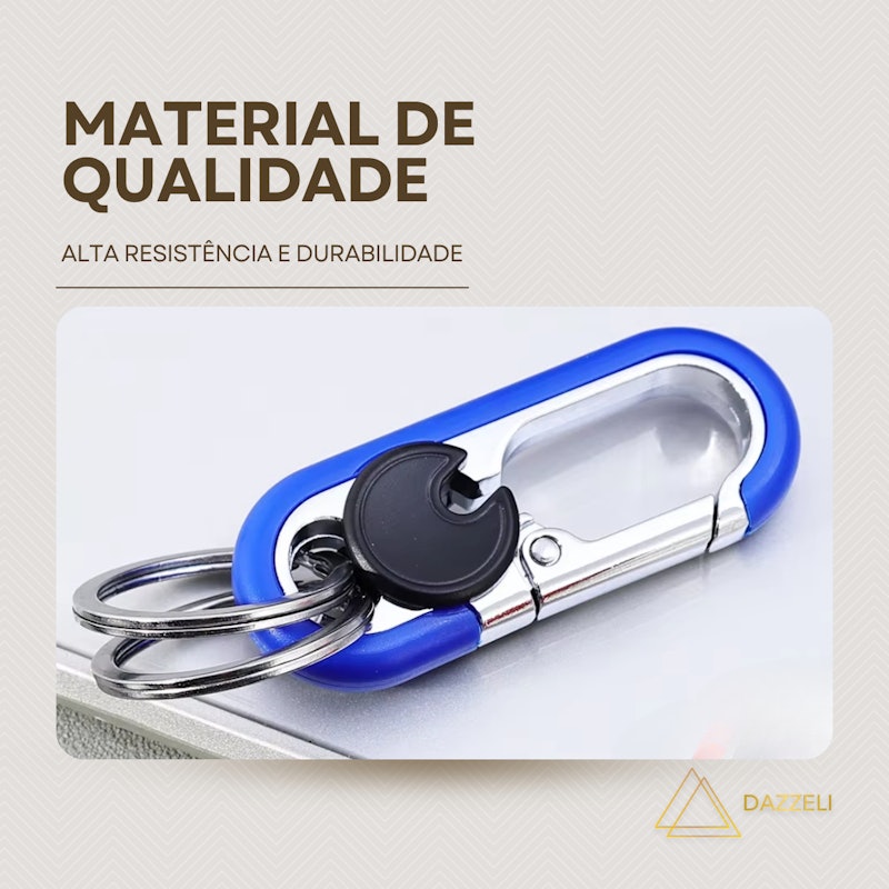 Chaveiro Mosquetão Metal Gancho com Argola 4
