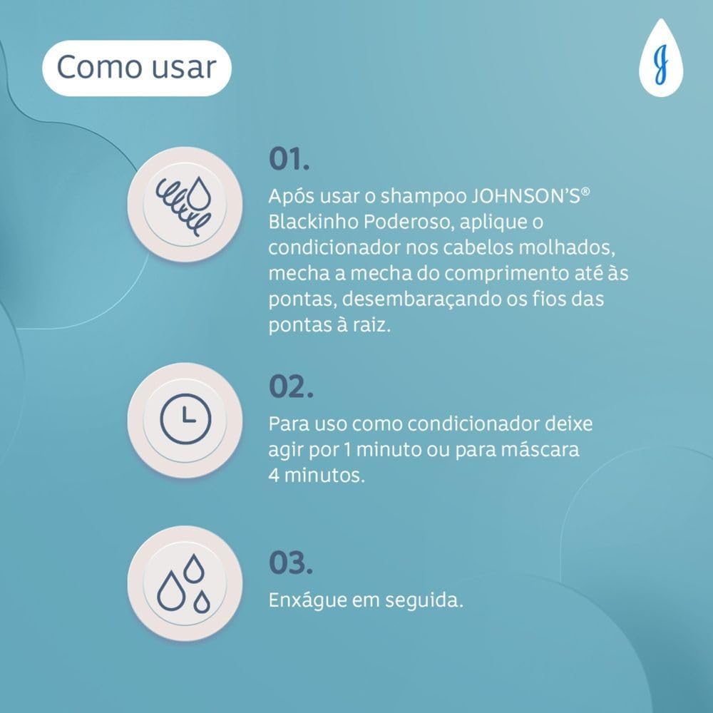 Condicionador e Máscara Infantil Johnson’s Blackinho Poderoso 3