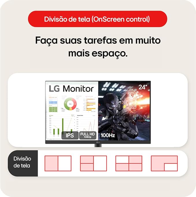 Monitor LG 24” IPS Full HD 100 Hz HDMI Ajuste de Inclinação 4