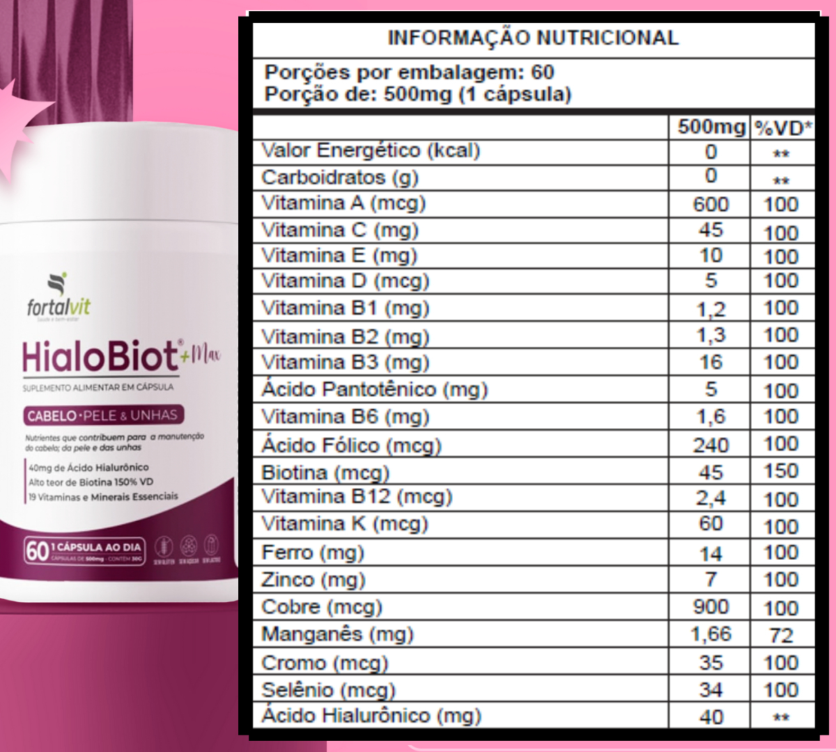HialoBiot Max Cabelo, Pele e Unhas 2