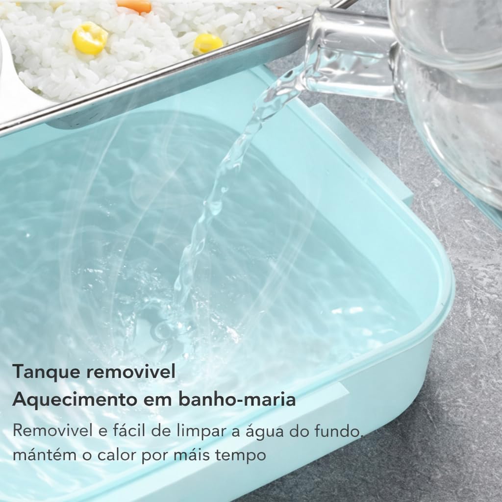 Lancheira Portátil Térmica com Compartimentos em Aço Inox 4