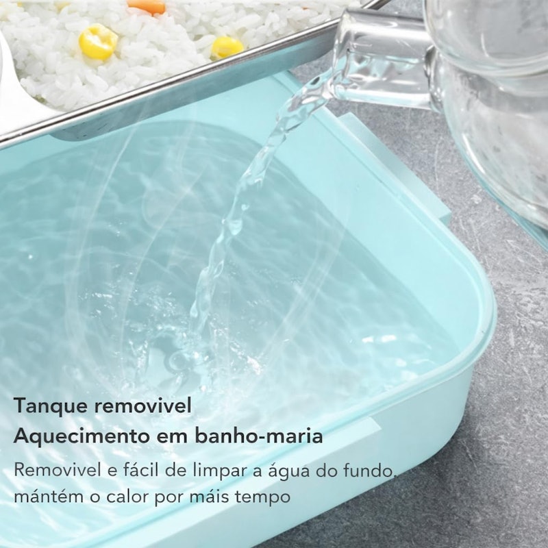 Lancheira Portátil Térmica com Compartimentos em Aço Inox 4