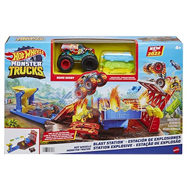 Hot Wheels Monster Trucks Pista de Brinquedo Estação de Explosão 5