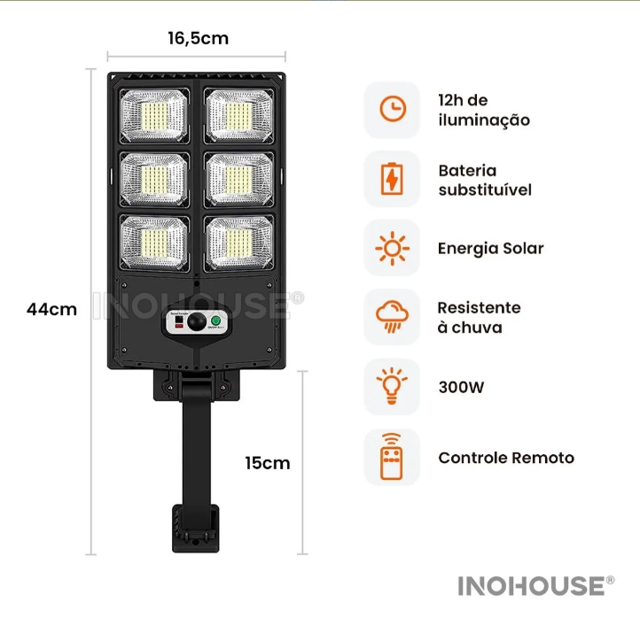 Luminaria Holofote Solar 300 W 5