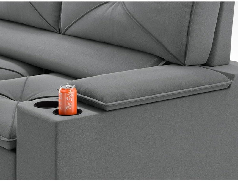 Sofá com Porta Copos Retrátil e Reclinável Pop 154cm Velosuede 2