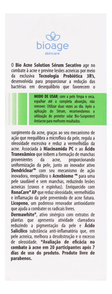 Bio-Acne Solution Sérum Secativo 3