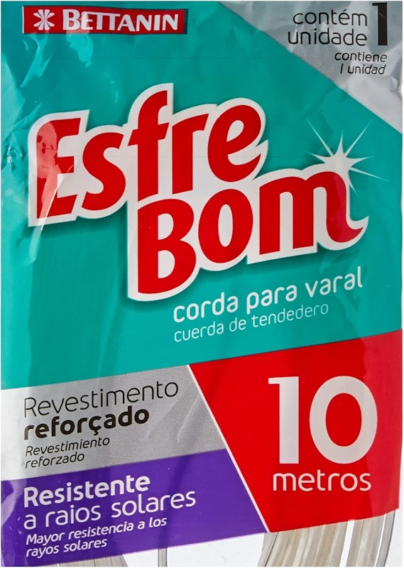 EsfreBom Corda para Varal Revestida Branca 10 m 2