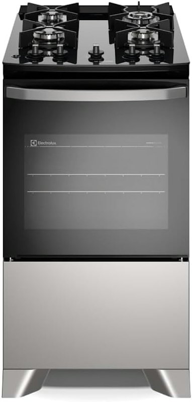 Fogão 4 Bocas Electrolux Cinza Efficient Mesa Vidro, Tripla Chama e PerfectCook 1