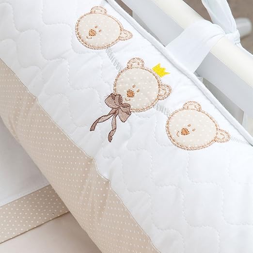 Kit de Berço Acolchoado com Cortinado 8 Peças 2
