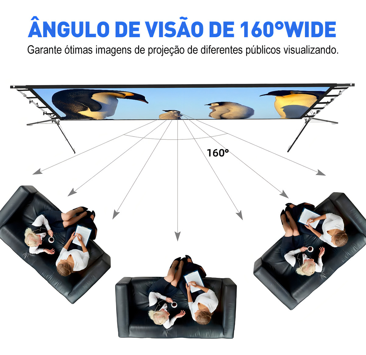 Tela de Projeção Portátil 100 Polegadas 5