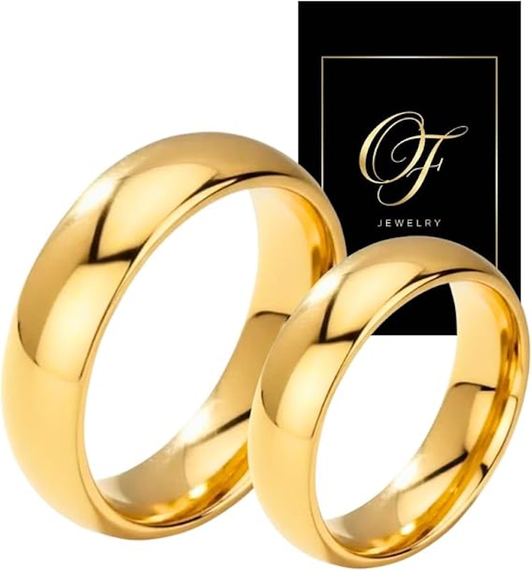 Par de Alianças de Casamento Banhada a Ouro 18 k 1