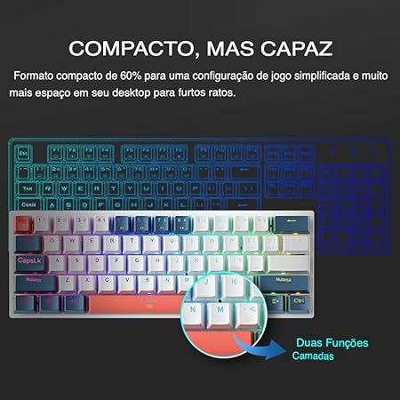 Teclado Mecânico com Fio K500-B61 5