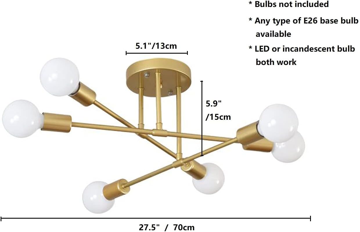 Lustre Modern Sputnik com 6 Luzes 2
