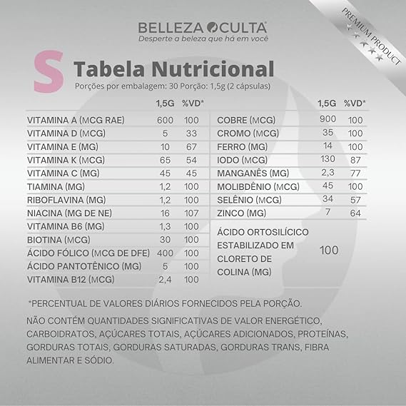 Silício Orgânico Hair, Skin and Nails 2