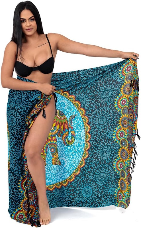 Canga De Praia Em Viscose Floral Elefante 2
