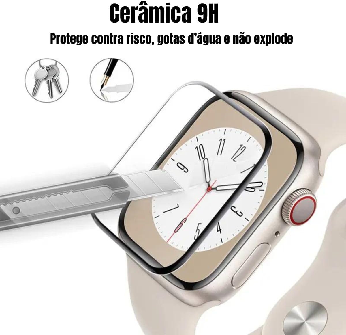 Película 9D Cerâmica Compatível com Apple Watch Series (45 mm) 3
