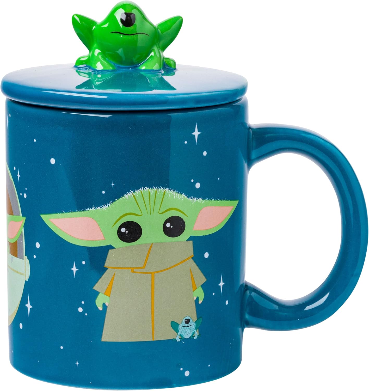 Caneca de Cerâmica Star Wars The Mandalorian Grogu com Tampa de Sapo 1