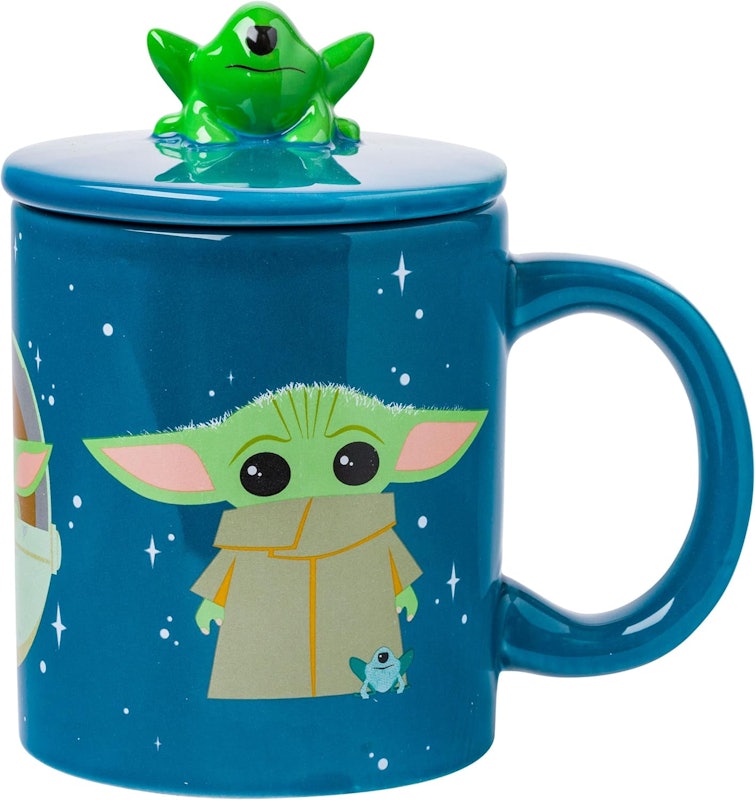 Caneca de Cerâmica Star Wars The Mandalorian Grogu com Tampa de Sapo 1