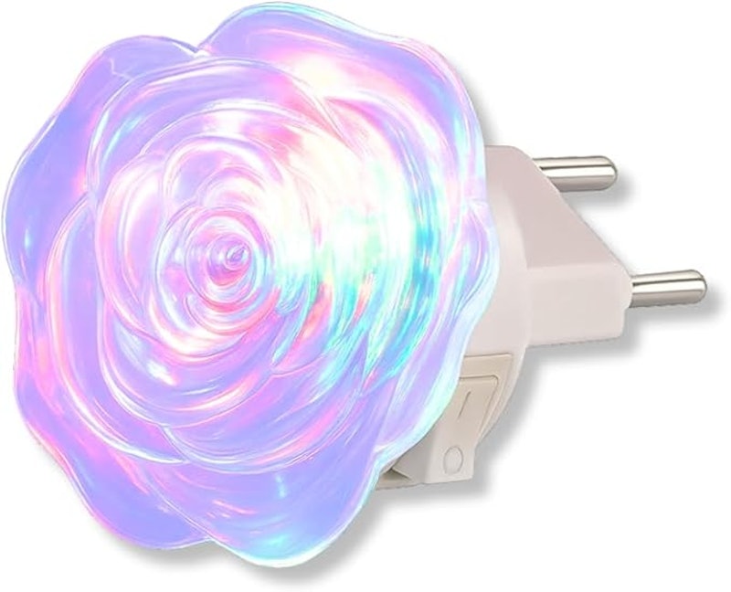 Luminária de Tomada LED Formato Rosa Multicolorida 1