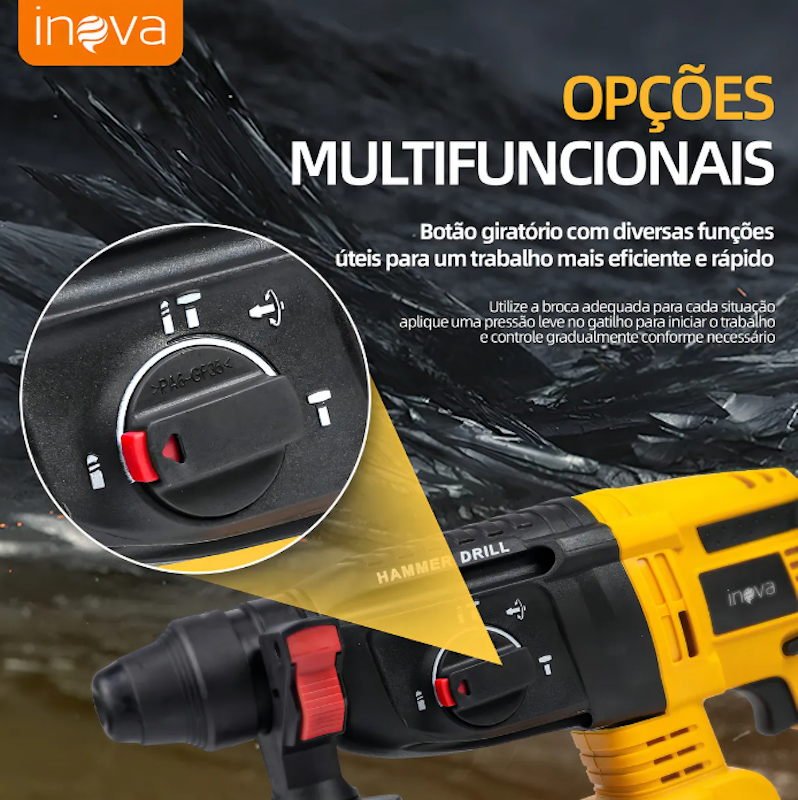 Martelete Perfurador/Rompedor sem Fio 21 V 4000 mAh 1