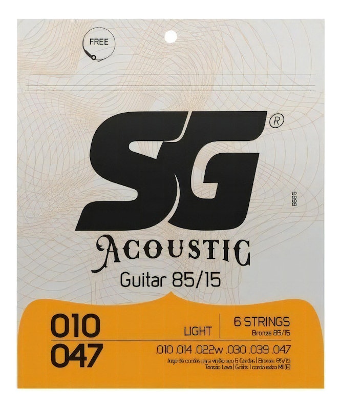 Encordoamento 010 SG Aço Bronze 85 15 para Violão 1