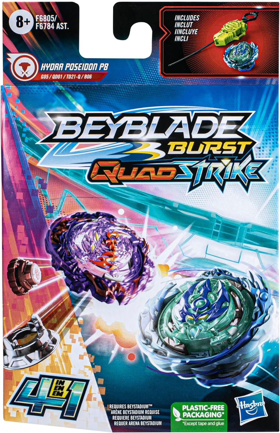Pião e Lançador Beyblade Burst QuadStrike - Hydra Poseidon P8 3