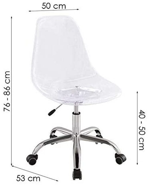 Cadeira Eames Giratória Transparente 4