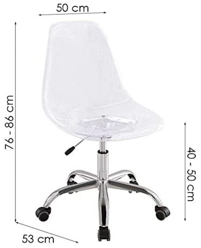 Cadeira Eames Giratória Transparente 4